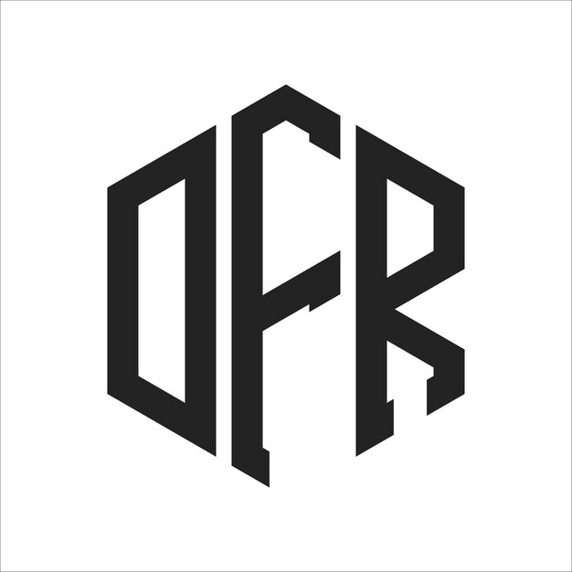 Diseño del logotipo DFR Letra inicial DFR Monograma Logotipo con forma de hexágono
