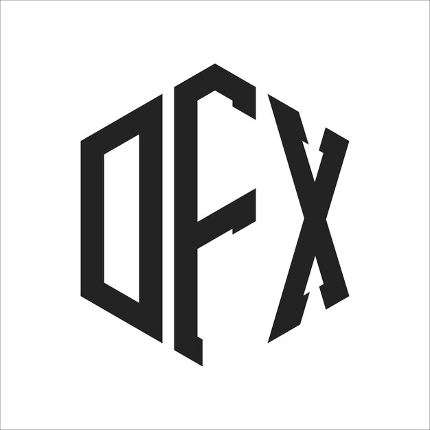 Diseño del logotipo DFX Letra inicial DFX Monograma Logotipo con forma de hexágono