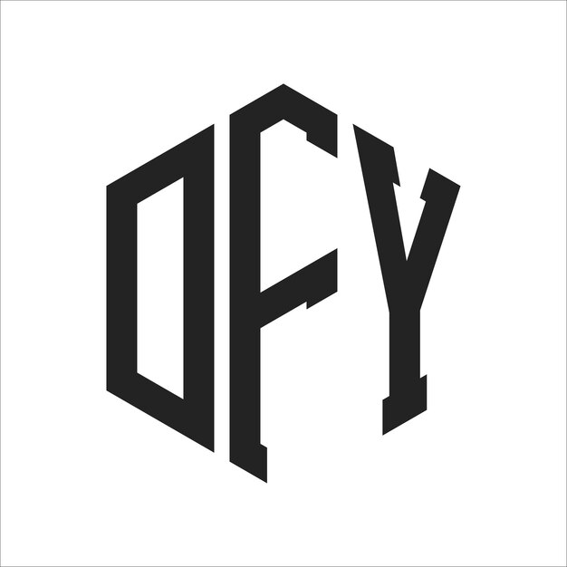 Diseño del logotipo DFY Letra inicial DFY Monograma Logotipo con forma de hexágono