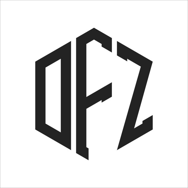 Diseño del logotipo DFZ Letra inicial DFZ Monograma Logotipo con forma de hexágono
