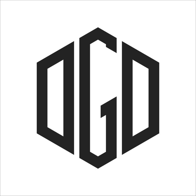 Diseño del logotipo DGD Letra inicial Logotipo del monograma DGD con forma de hexágono