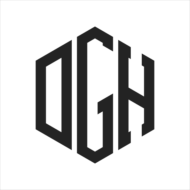 Diseño del logotipo DGH Letra inicial DGH Monograma Logotipo con forma de hexágono