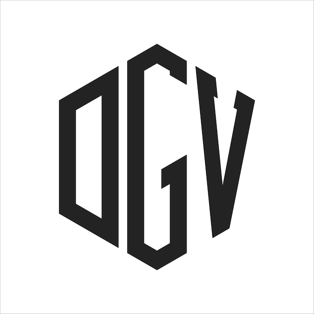 Diseño del logotipo DGV Letra inicial DGV Monograma Logotipo con forma de hexágono