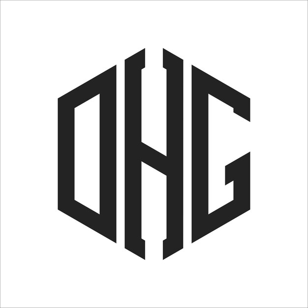 Diseño del logotipo de DHG Letra inicial Logotipo del monograma de DHG con forma de hexágono