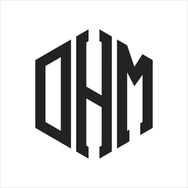 Diseño del logotipo de DHM Letra inicial DHM Monograma Logotipo con forma de hexágono