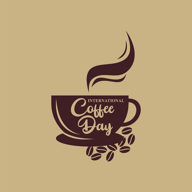 Vector diseño de logotipo de día de café plano