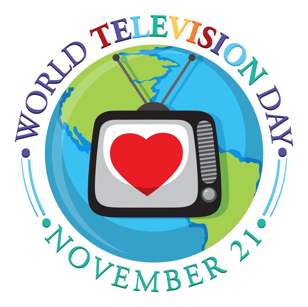 Vector diseño del logotipo del día mundial de la televisión