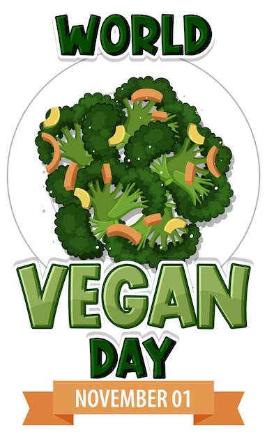 Vector diseño del logotipo del día mundial del veganismo