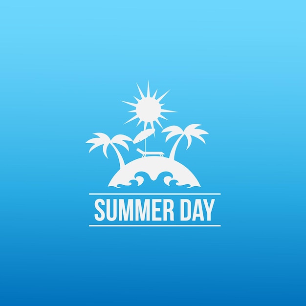 Diseño de logotipo de día soleado de playa de verano.