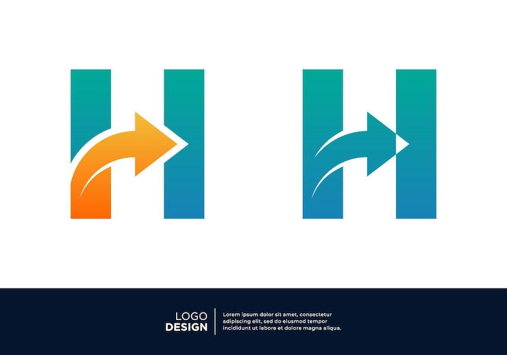 Vector diseño del logotipo del diagrama financiero de la letra h