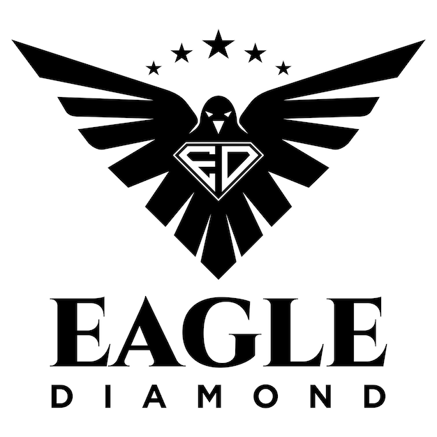 Diseño de logotipo de diamante de águila