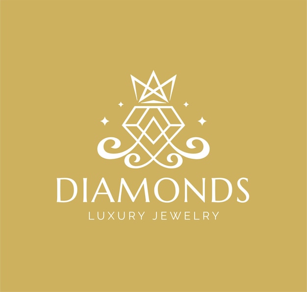 Diseño de logotipo de diamante brillante de lujo