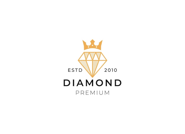Diseño de logotipo de diamante dorado Logotipo de joyería de marca de lujo