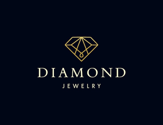 Vector diseño de logotipo de diamantes de lujo para empresa de joyería.