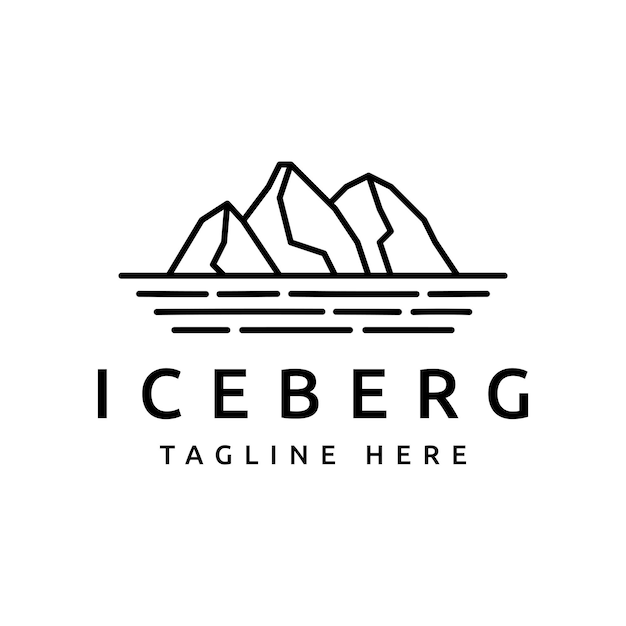 Diseño de logotipo dibujado a mano de iceberg