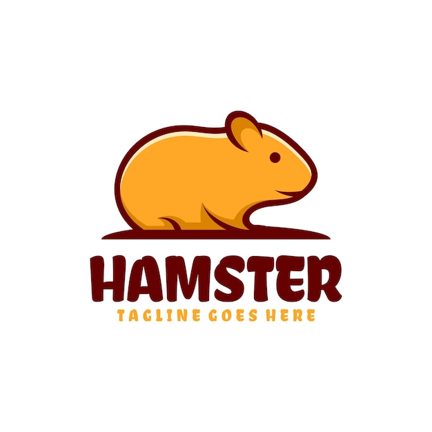 Diseño de logotipo de dibujos animados de mascota de ilustración de hámster