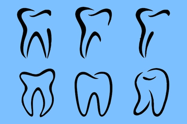 Diseño de logotipo de dientes símbolo de arte vectorial