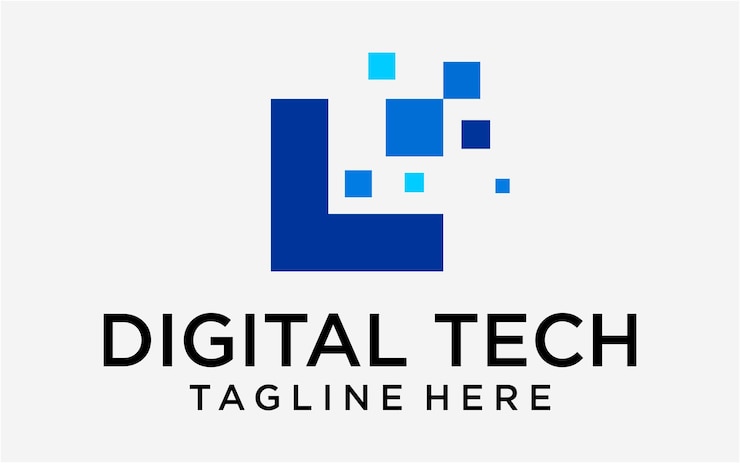 Vector diseño de logotipo digital moderno simple