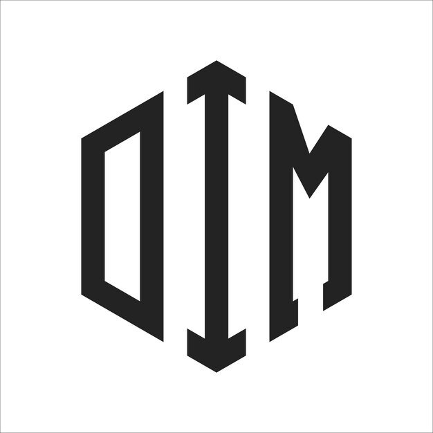 Diseño del logotipo DIM Letra inicial DIM Monograma Logotipo con forma de hexágono