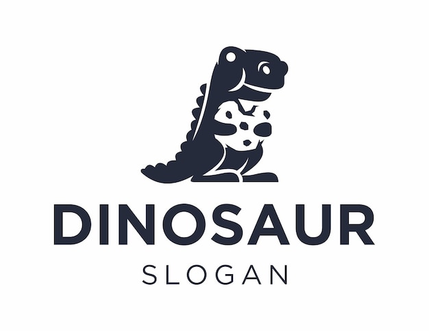 Diseño del logotipo del dinosaurio creado utilizando la aplicación Corel Draw 2018 con un fondo blanco