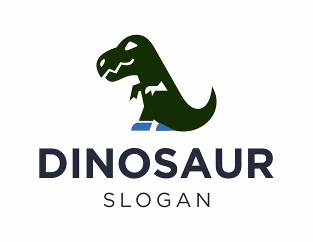 Diseño del logotipo del dinosaurio creado utilizando la aplicación Corel Draw 2018 con un fondo blanco