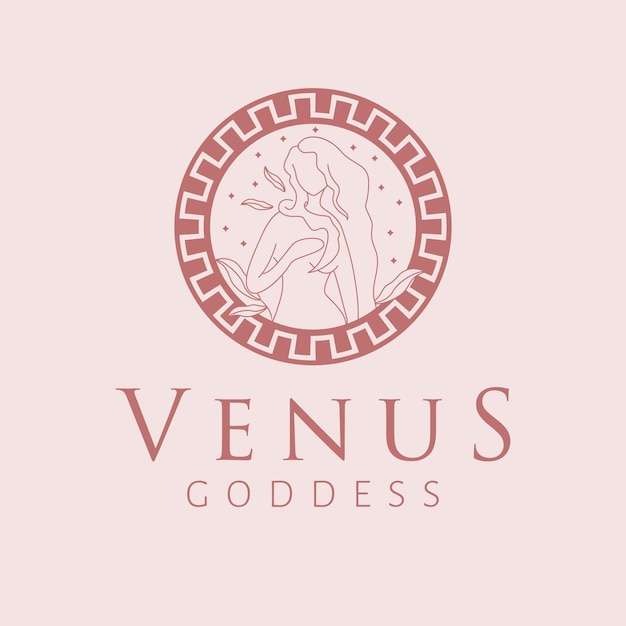 Vector diseño del logotipo de la diosa venus logotipo vectorial de la diosa plantilla de logotipo de la industria de la belleza y el arte