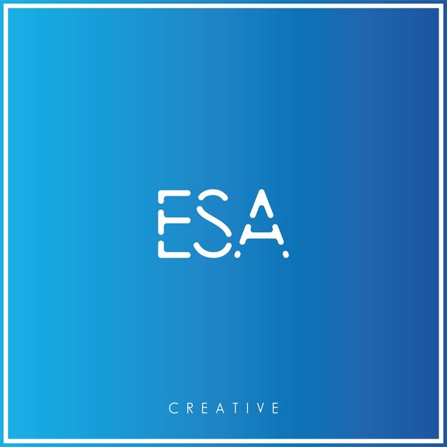 El diseño del logotipo de la ESA, el diseño creativo del logotipo, la ilustración vectorial del logotipo y el monograma del logotipo.