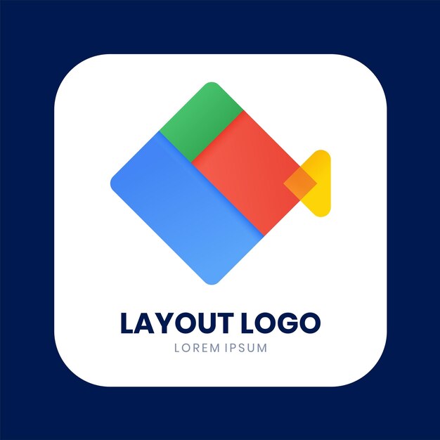 diseño de logotipo de diseño de cuadrícula minimalista con colores de gradiente
