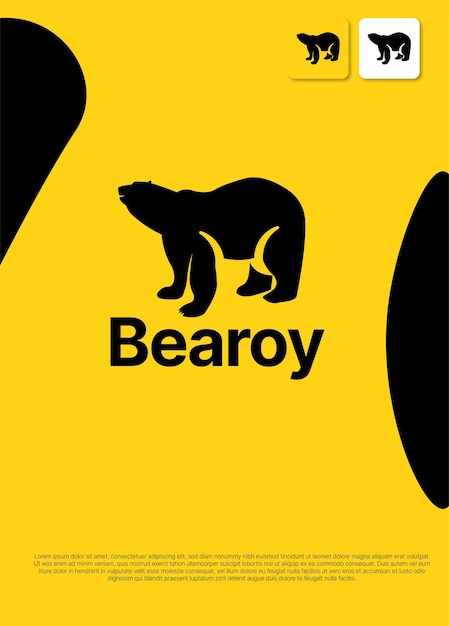 diseño de logotipo y diseño de iconos basado en un oso