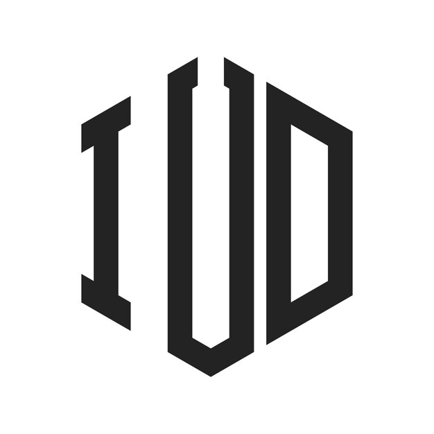 Diseño del logotipo del DIU Letra inicial Monograma del DIU Logotipo con forma de hexágono