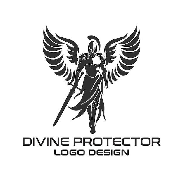 Vector diseño del logotipo de divine protector vector