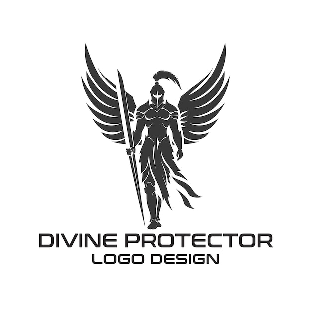 Vector diseño del logotipo de divine protector vector