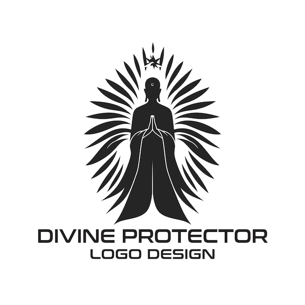 Vector diseño del logotipo de divine protector vector