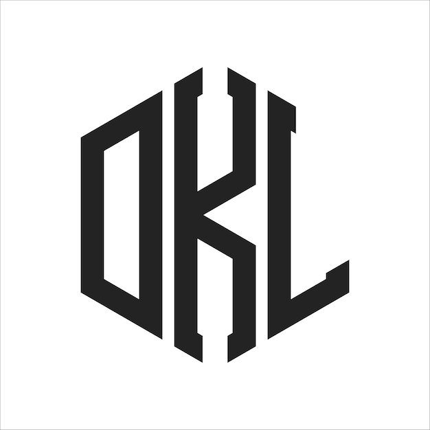 Diseño del logotipo DKL Letra inicial DKL Monograma Logotipo con forma de hexágono
