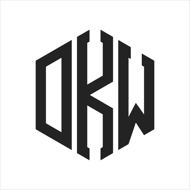Diseño del logotipo DKW Letra inicial DKW Monograma Logotipo con forma de hexágono