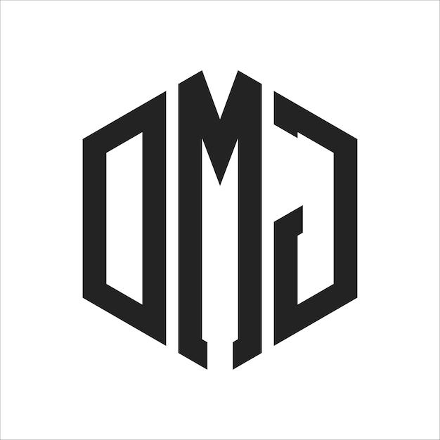 Diseño del logotipo DMJ Letra inicial DMJ Monograma Logotipo con forma de hexágono