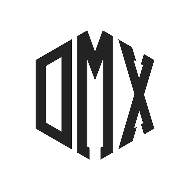 Diseño del logotipo DMX Letra inicial DMX Monograma Logotipo con forma de hexágono