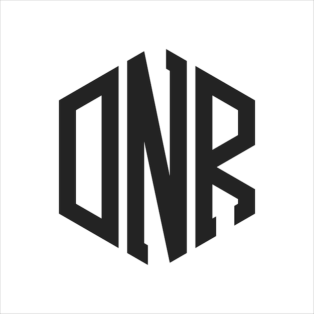Diseño del logotipo DNR Letra inicial DNR Monograma Logotipo con forma de hexágono