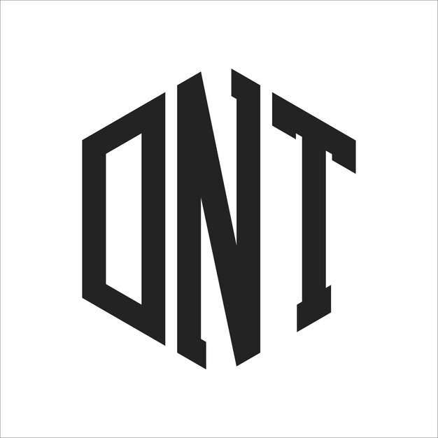 Diseño del logotipo de DNT Letra inicial DNT Monograma Logotipo con forma de hexágono