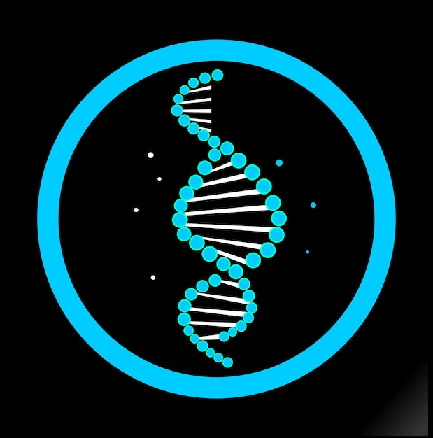 diseño del logotipo de doble hélice de ADN para el grupo de ciencias química biología bioquímica, etc.