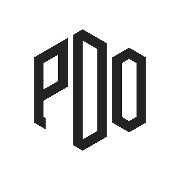 Diseño del logotipo de la DOP Letra inicial Monograma de la DPO Logotipo en forma de hexágono