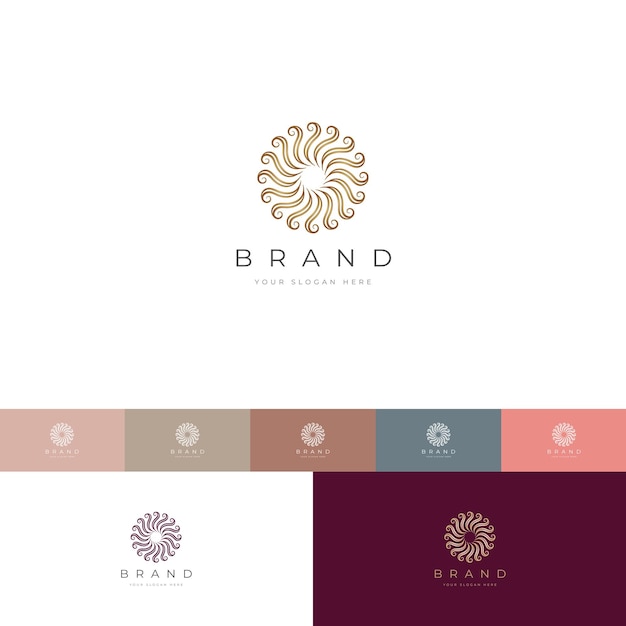 Diseño de logotipo dorado elegante y lujoso para una marca sofisticada