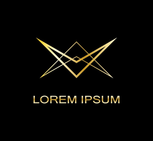 Diseño del logotipo dorado de la letra va. fuente dorada elegante gráfica vectorial con fondo negro de texto de muestra