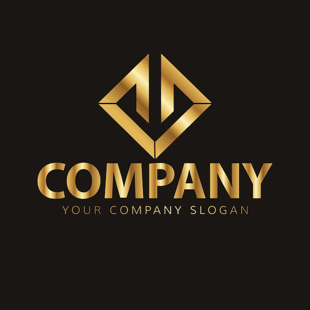 diseño de logotipo dorado vectorial