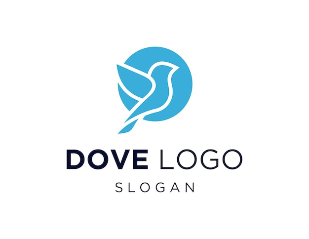 Diseño del logotipo de dove creado utilizando la aplicación corel draw 2018 con un fondo blanco