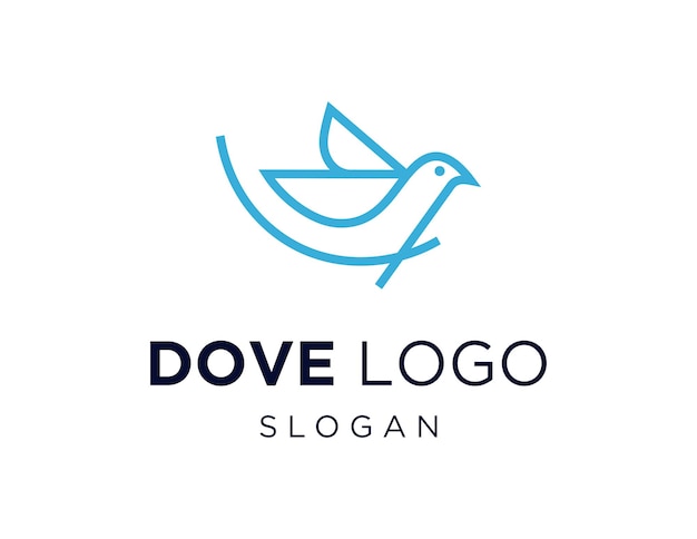 Diseño del logotipo de Dove creado utilizando la aplicación Corel Draw 2018 con un fondo blanco