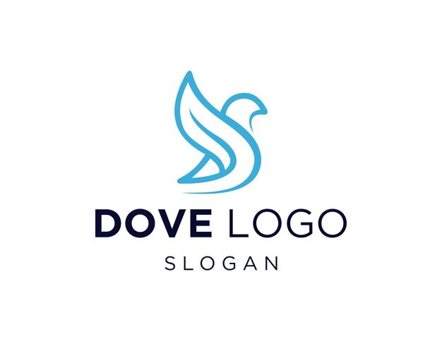 Diseño del logotipo de Dove creado utilizando la aplicación Corel Draw 2018 con un fondo blanco