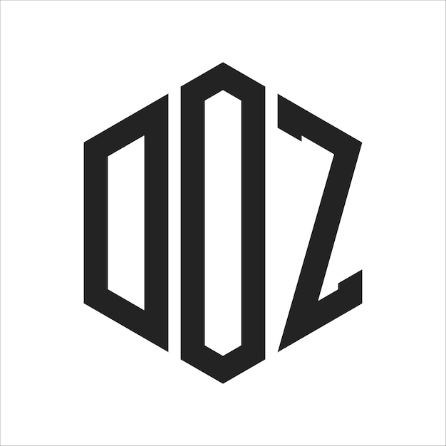 Diseño del logotipo DOZ Letra inicial DOZ Monograma Logotipo con forma de hexágono