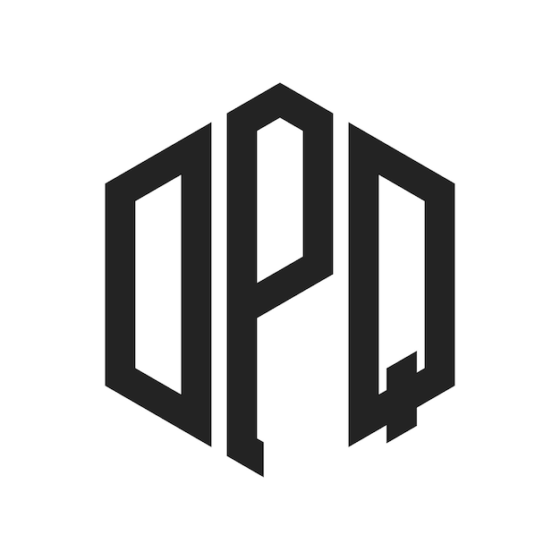 Diseño del logotipo DPQ Letra inicial DPQ Monograma Logotipo con forma de hexágono