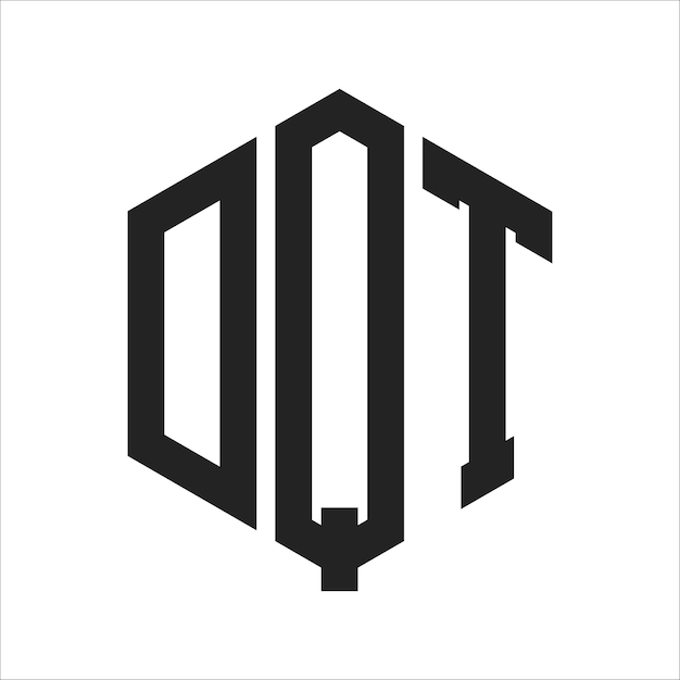 Diseño del logotipo de DQT Letra inicial DQT Monograma Logotipo con forma de hexágono